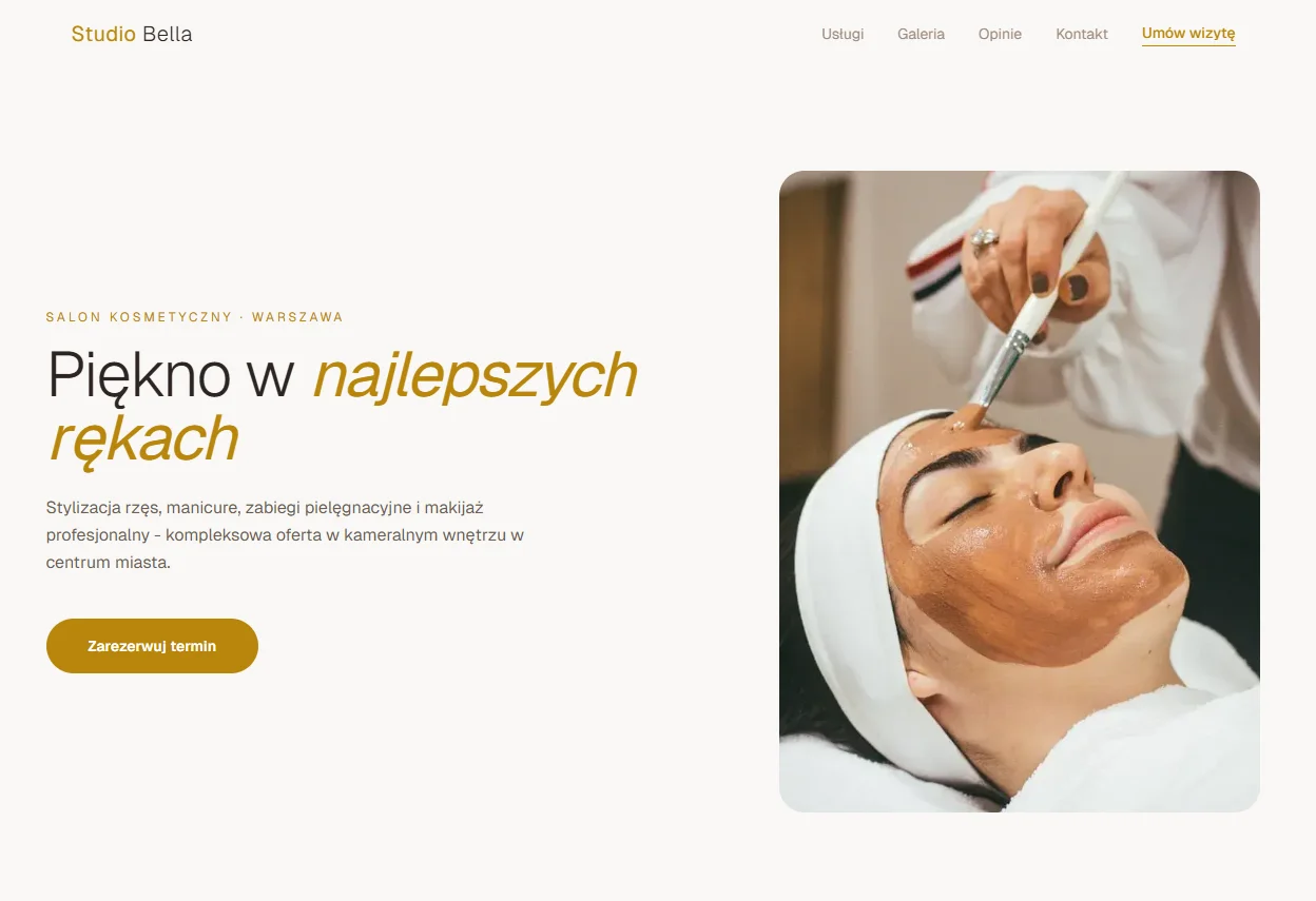 Podgląd strony - Salon kosmetyczny