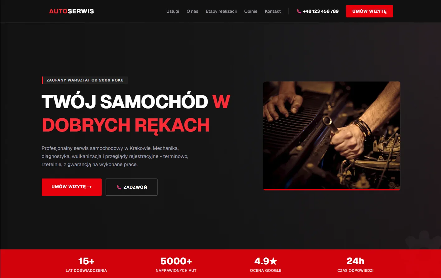 Podgląd strony - Warsztat samochodowy